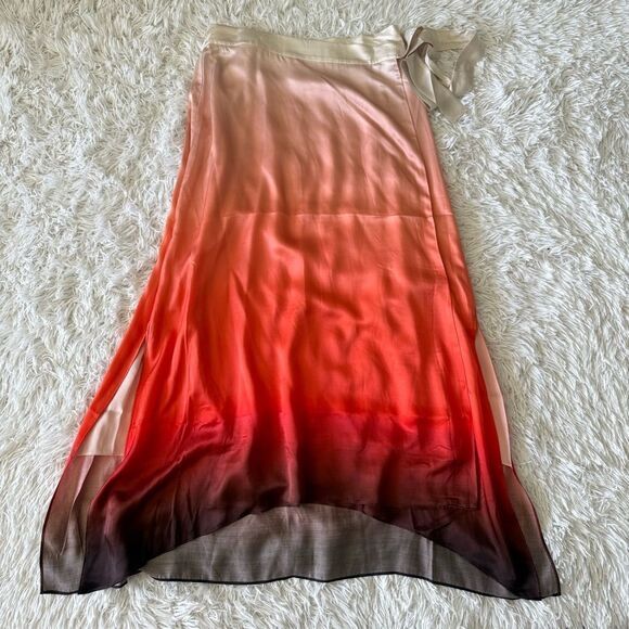 NWOT All Saints Vinia Cream to Deep Red Ombre Skirt Size 8 - Picture 6 of 8
